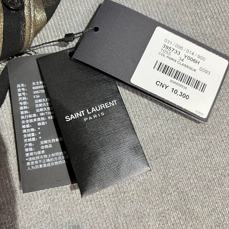 Saint Laurent Black Gold Striped Shirt