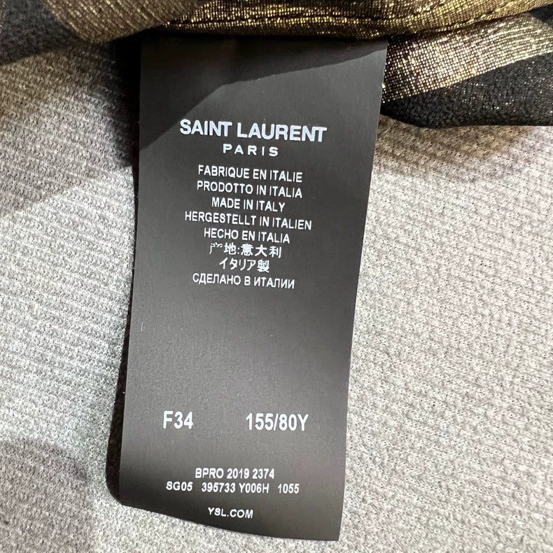 Saint Laurent Black Gold Striped Shirt