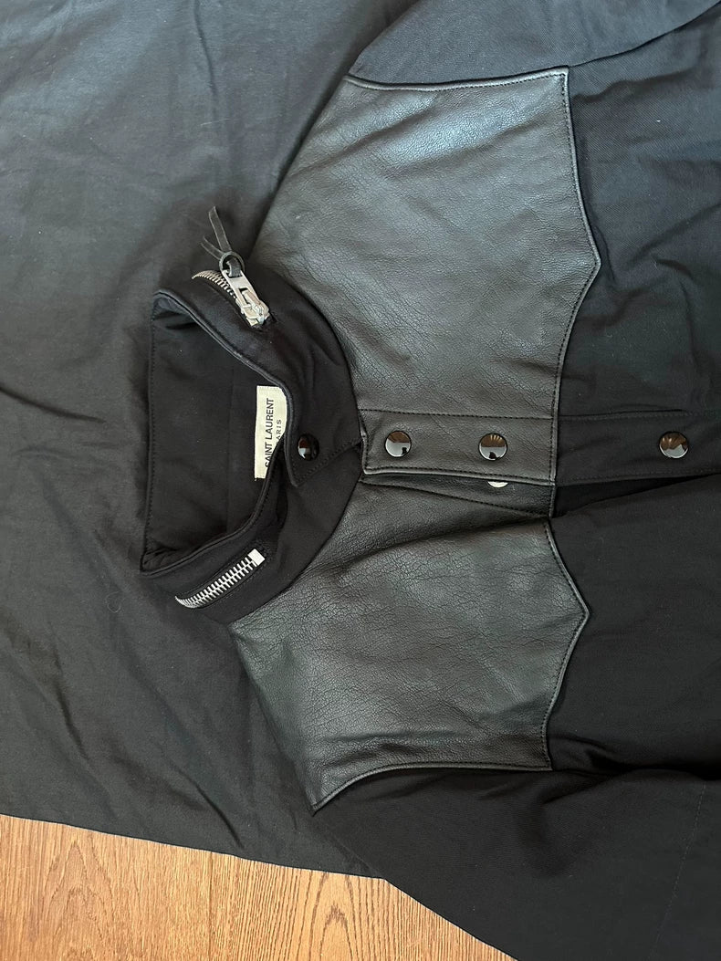 Saint Laurent SLP Leather Trim Down Jacket