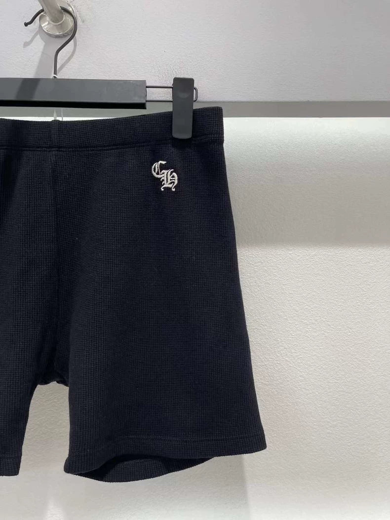 Chrome Hearts Black Waffle Shorts for Men