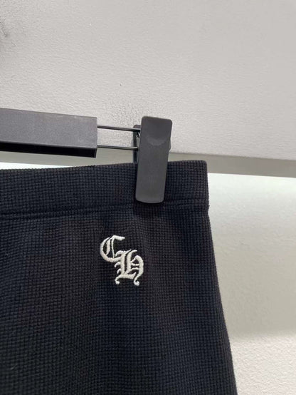 Chrome Hearts Black Waffle Shorts for Men