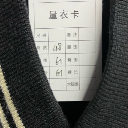 Saint Laurent Black Striped Baseball Jacket