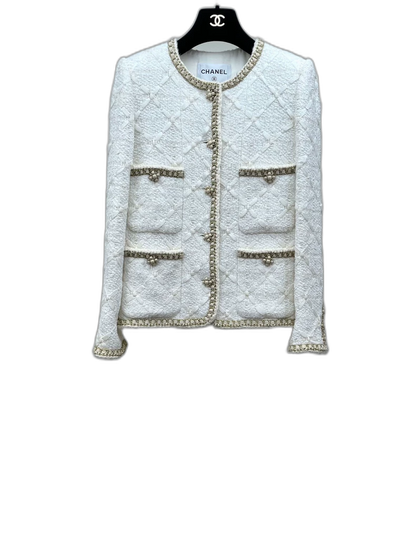 Chanel White Tweed Jacket
