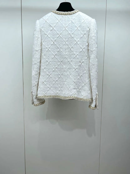 Chanel White Tweed Jacket