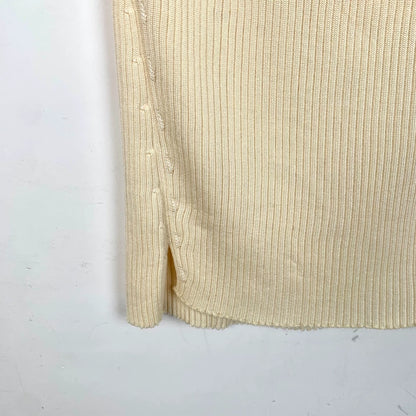 Beige Wool Sleeveless Knit Dress