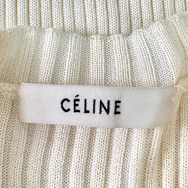 Beige Wool Sleeveless Knit Dress