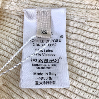 Beige Wool Sleeveless Knit Dress