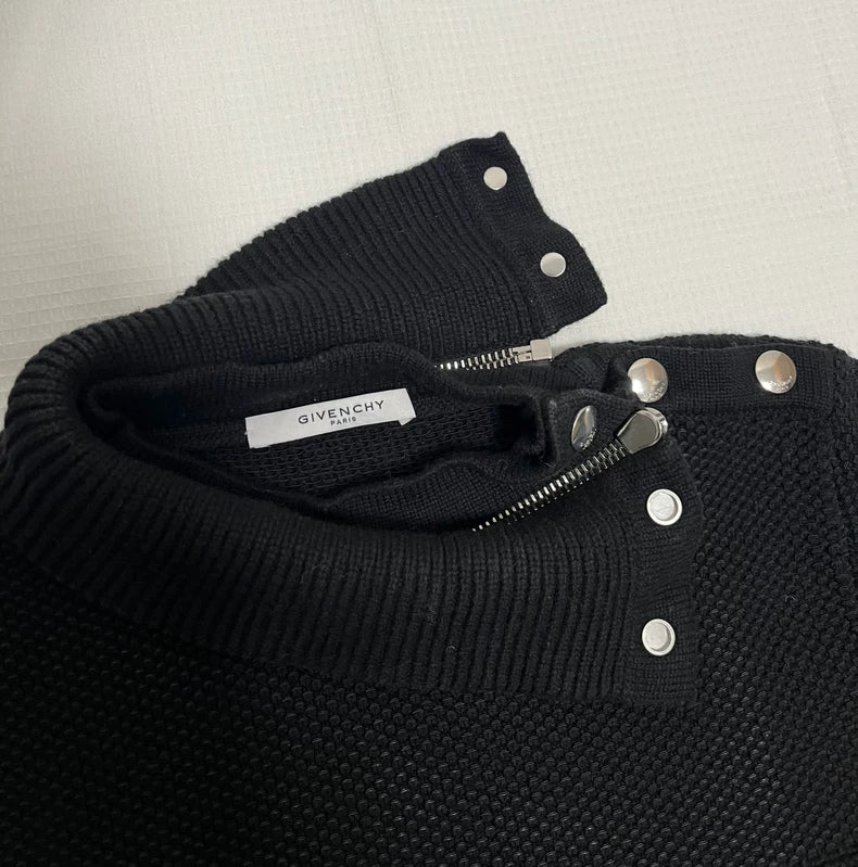 Givenchy Zip Detail Knit Sweater L Size