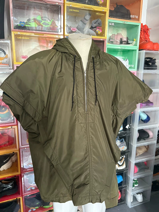 CDG SHIRT Green Hooded Windbreaker