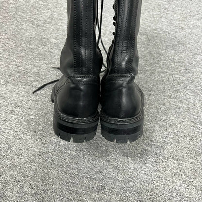 Black Lace-up Long Boots