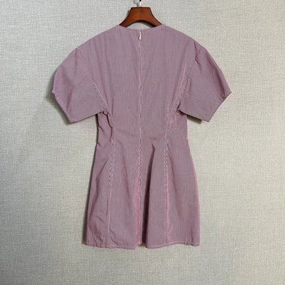 Celine Pink Checkered Dress For Sale