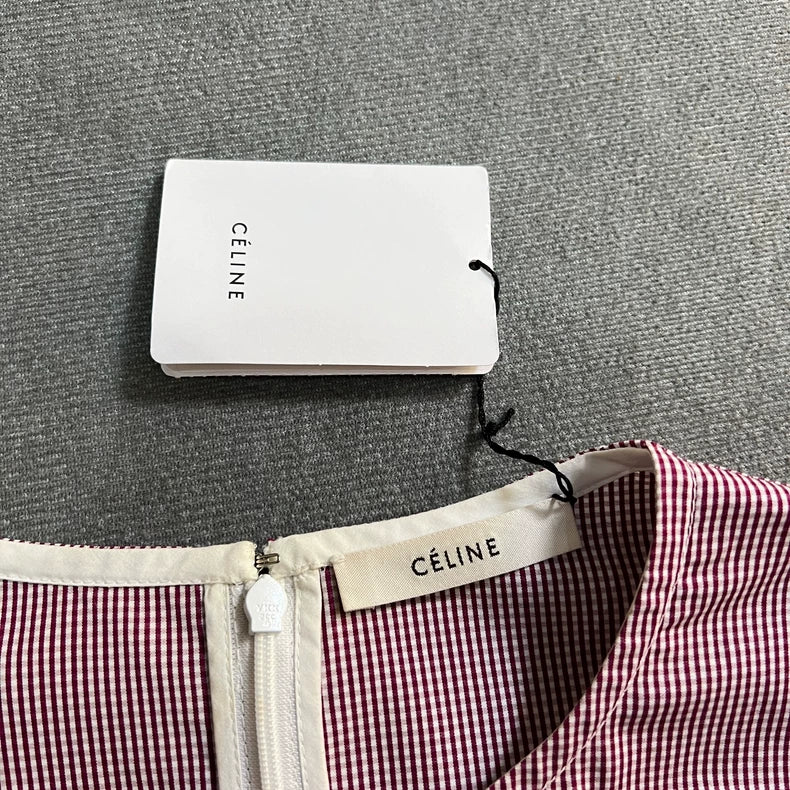 Celine Pink Checkered Dress For Sale