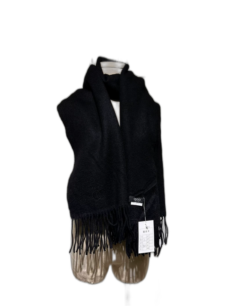 Vintage Black Gucci Alpaca Scarf