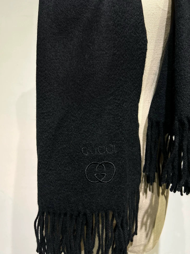 Vintage Black Gucci Alpaca Scarf