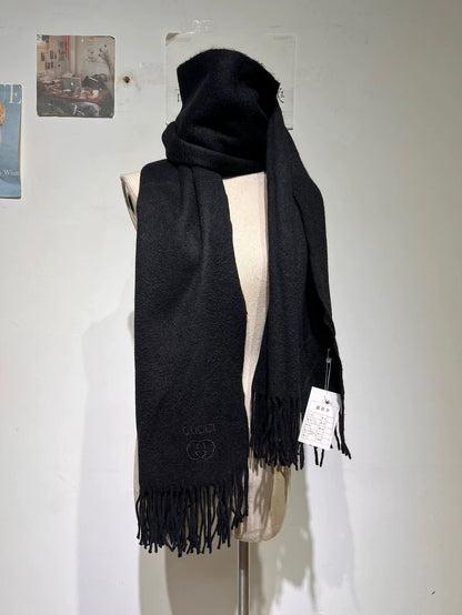 Vintage Black Gucci Alpaca Scarf