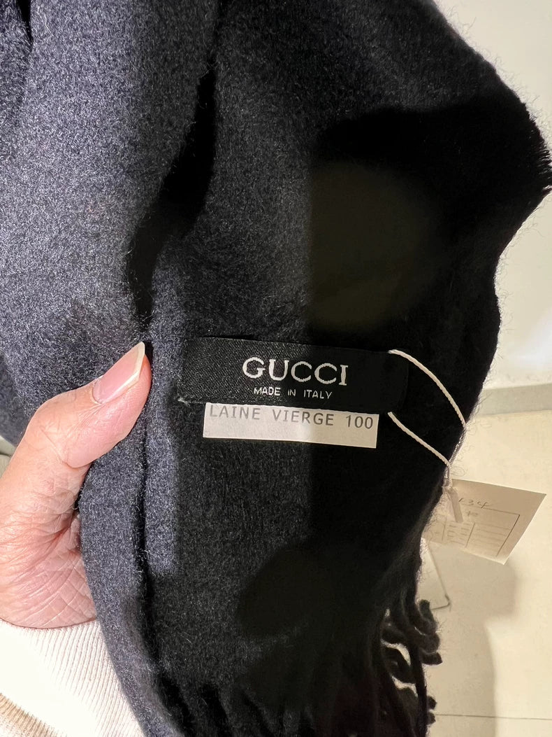Vintage Black Gucci Alpaca Scarf