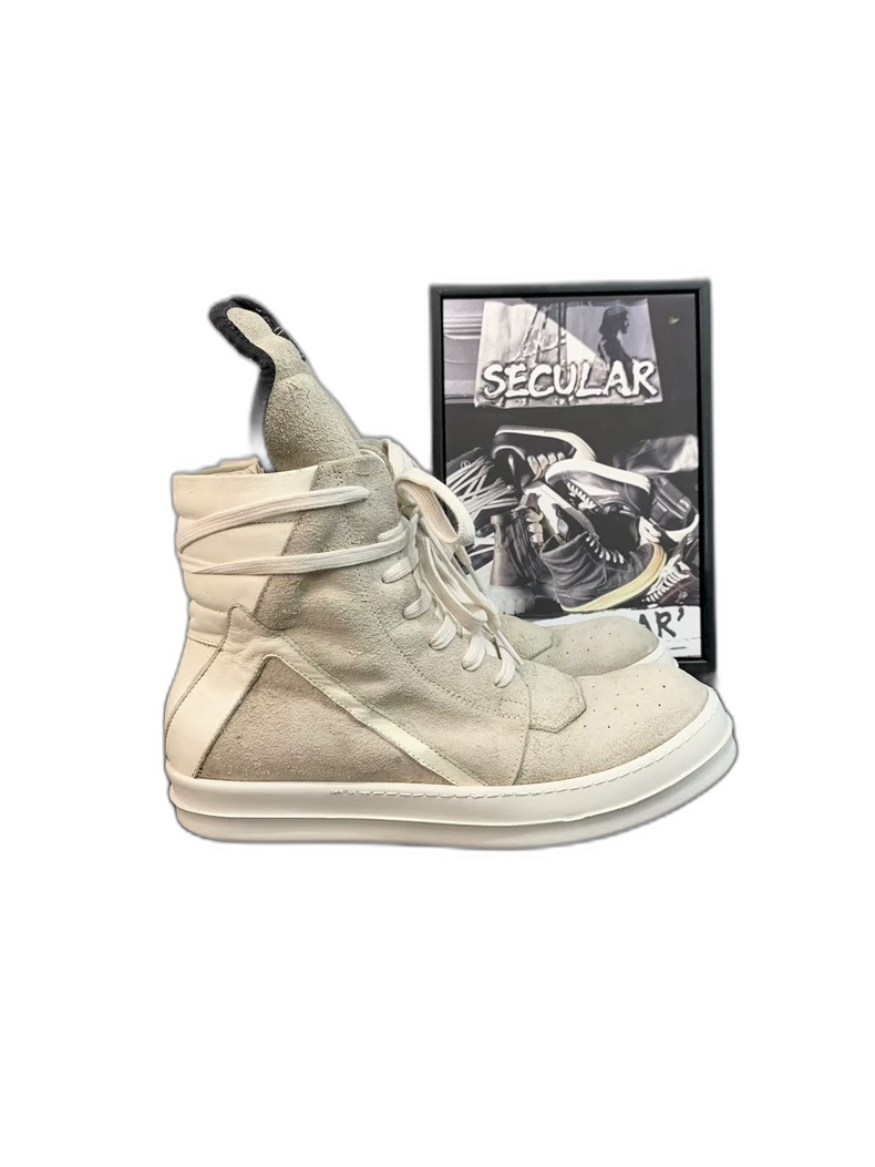 Rick Owens Grey High-Top Sneakers Size 41-yf