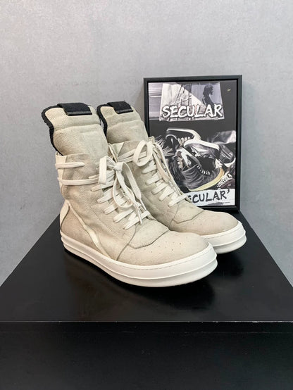 Rick Owens Grey High-Top Sneakers Size 41-yf