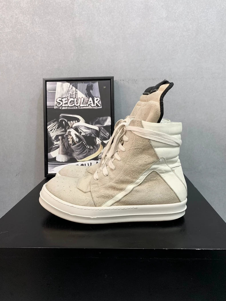 Rick Owens Grey High-Top Sneakers Size 41-yf