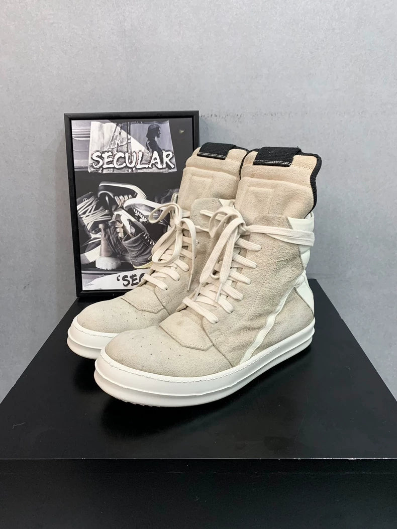 Rick Owens Grey High-Top Sneakers Size 41-yf