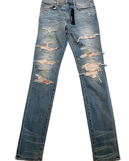 Amiri Blue Watercolor Thrash MX1 Denim Pants