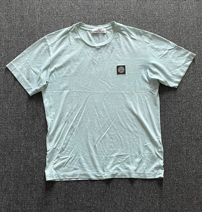 Stone Island Light Blue Short Sleeve T-Shirt-yf