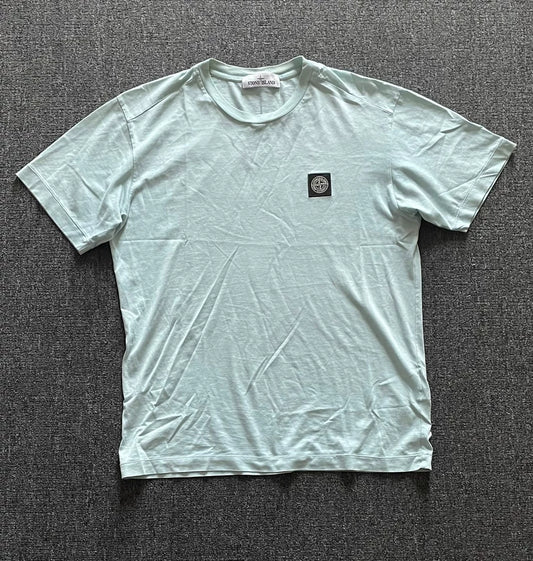 Stone Island Light Blue Short Sleeve T-Shirt-yf