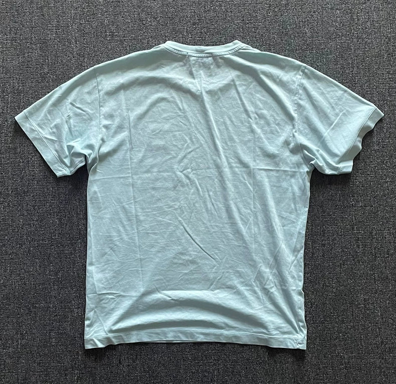 Stone Island Light Blue Short Sleeve T-Shirt-yf