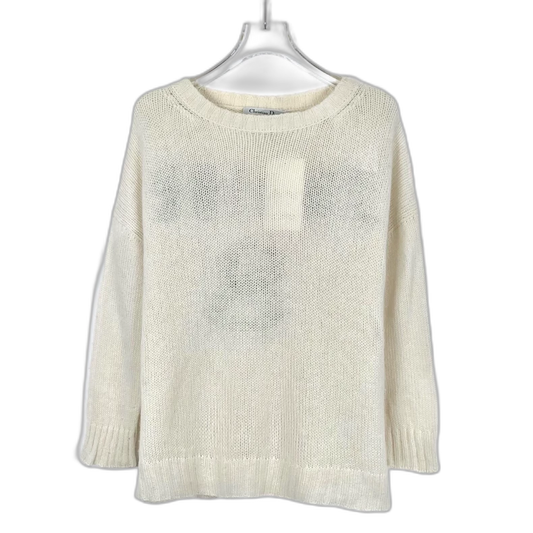 Christian Dior Beige Logo Cashmere Knit Sweater