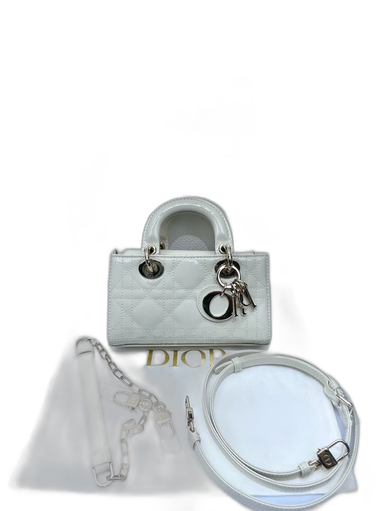 Dior Lady D-JOY White Leather Handbag
