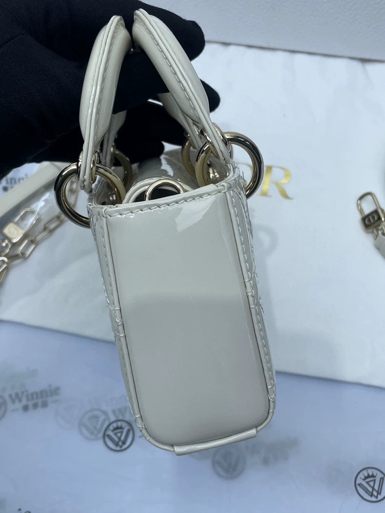 Dior Lady D-JOY White Leather Handbag