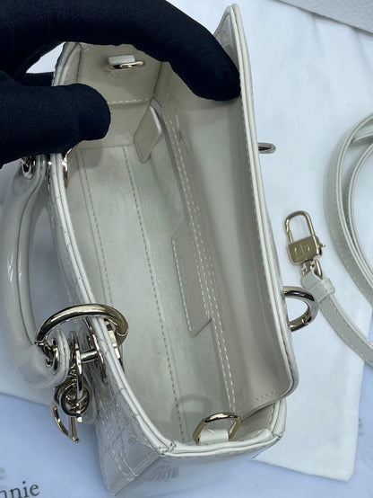 Dior Lady D-JOY White Leather Handbag
