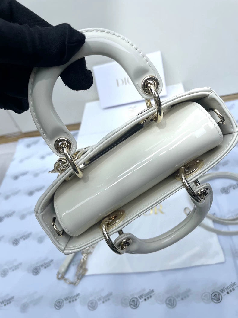 Dior Lady D-JOY White Leather Handbag