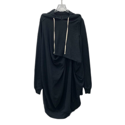 Rick Owens Black Long Sleeve Hooded Sweatshirt