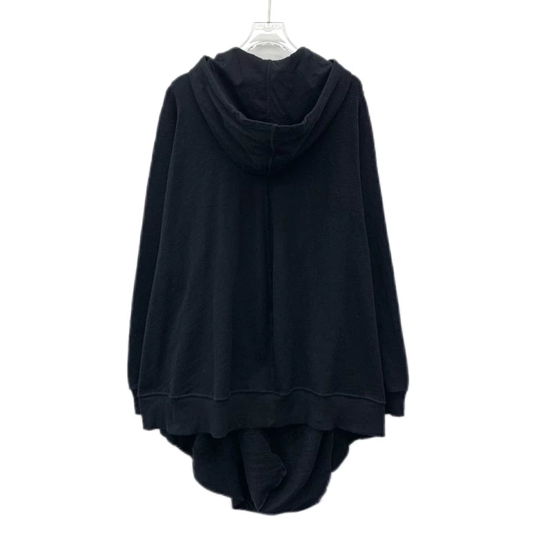 Rick Owens Black Long Sleeve Hooded Sweatshirt