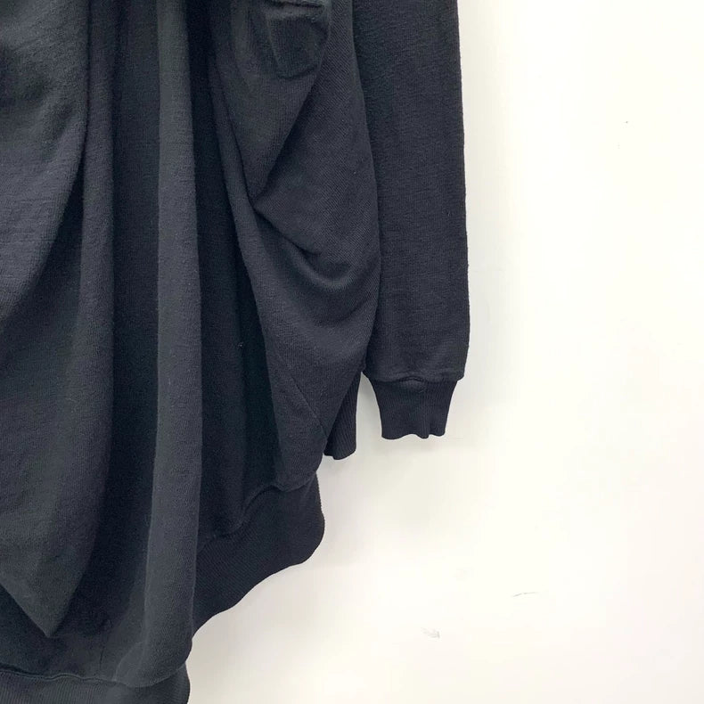 Rick Owens Black Long Sleeve Hooded Sweatshirt