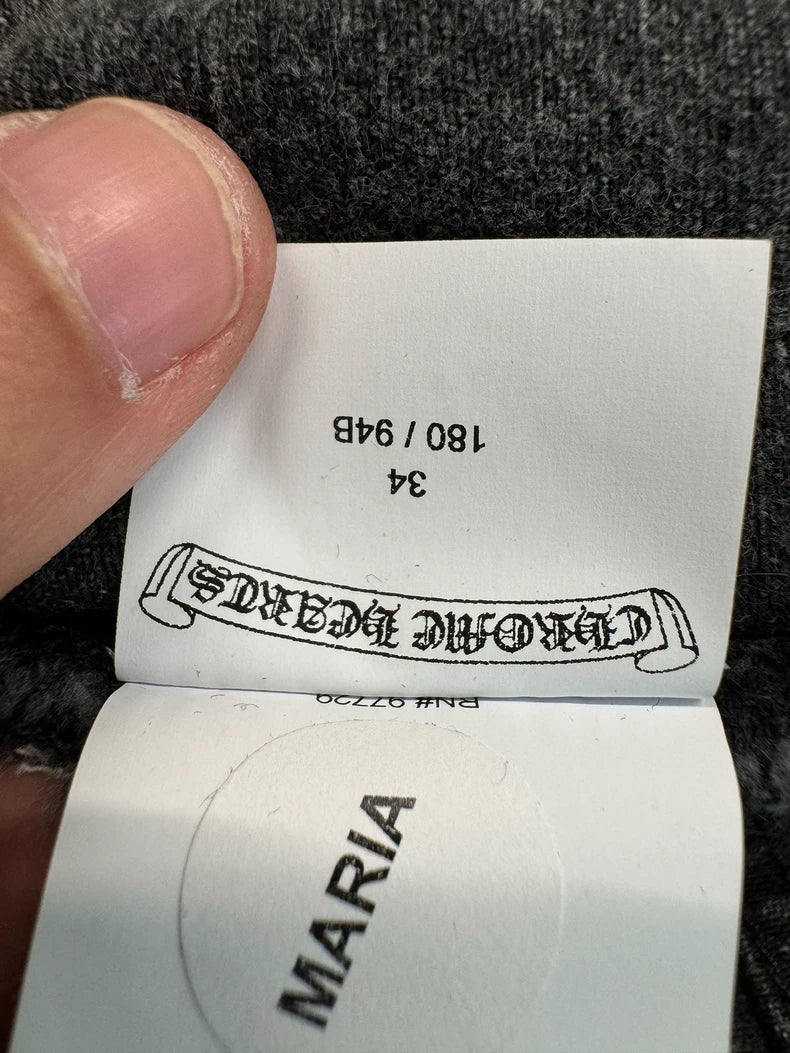 Chrome Hearts Black Gray Jeans with Crosses-yf