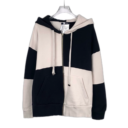 maxmara Black and White Zip Hoodie