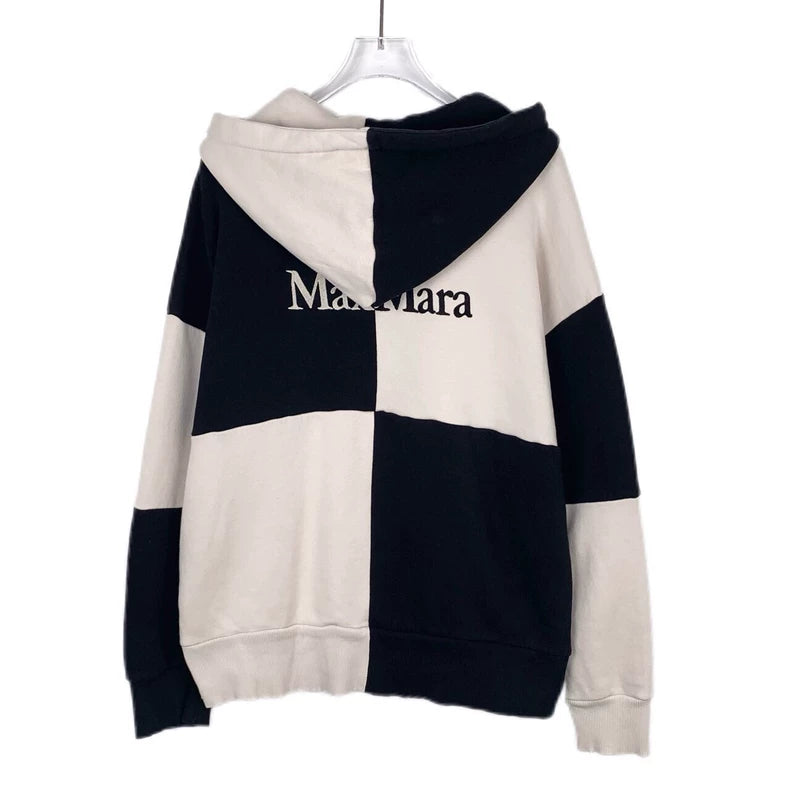 maxmara Black and White Zip Hoodie
