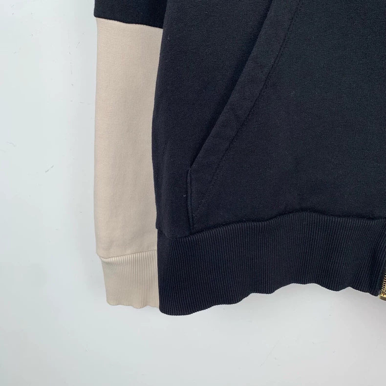 maxmara Black and White Zip Hoodie