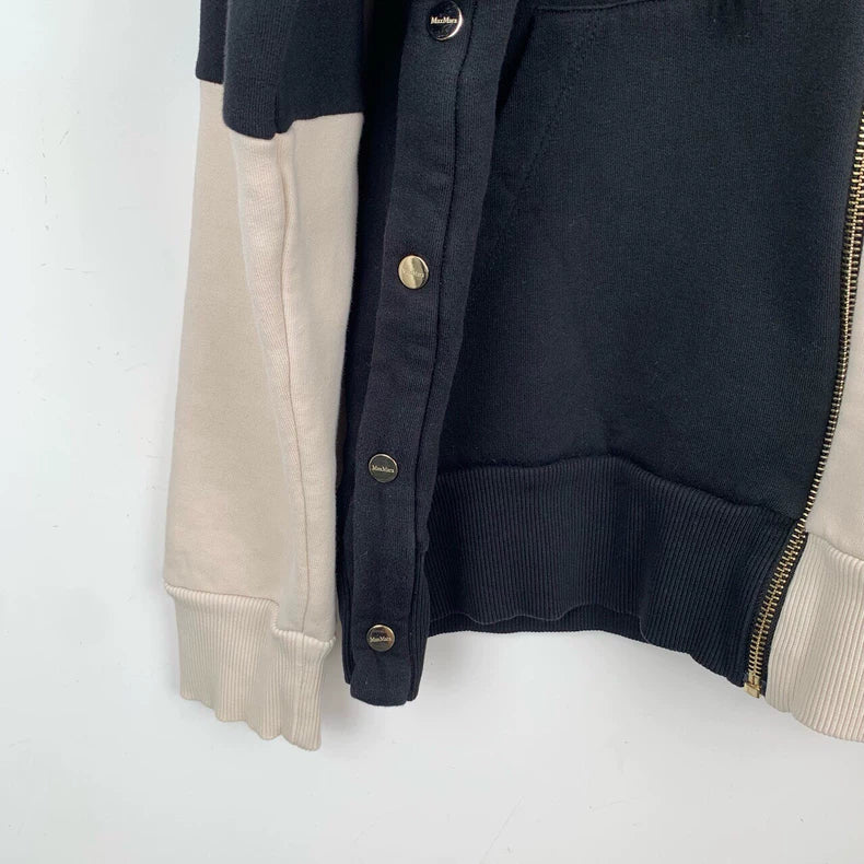 maxmara Black and White Zip Hoodie