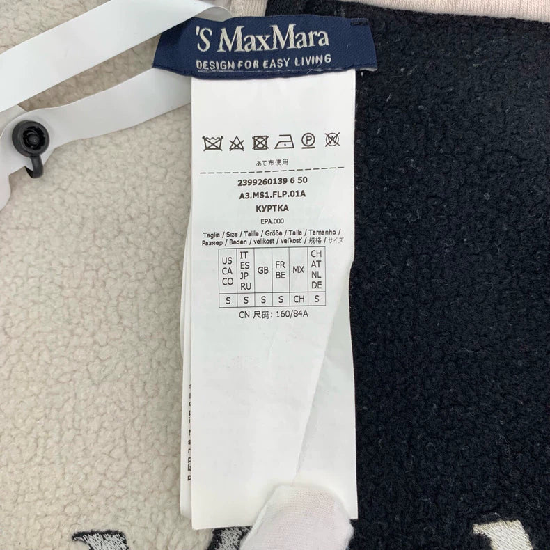 maxmara Black and White Zip Hoodie