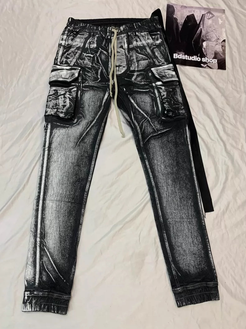 Rick Owens Coated Cargo Denim Pants