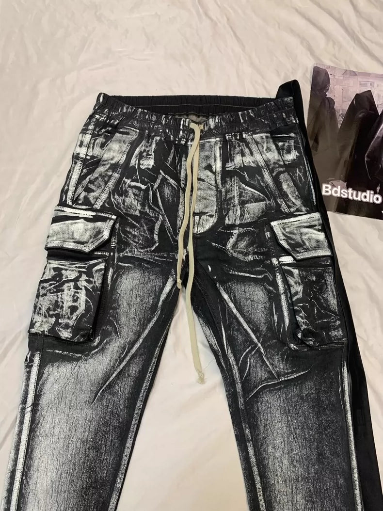 Rick Owens Coated Cargo Denim Pants
