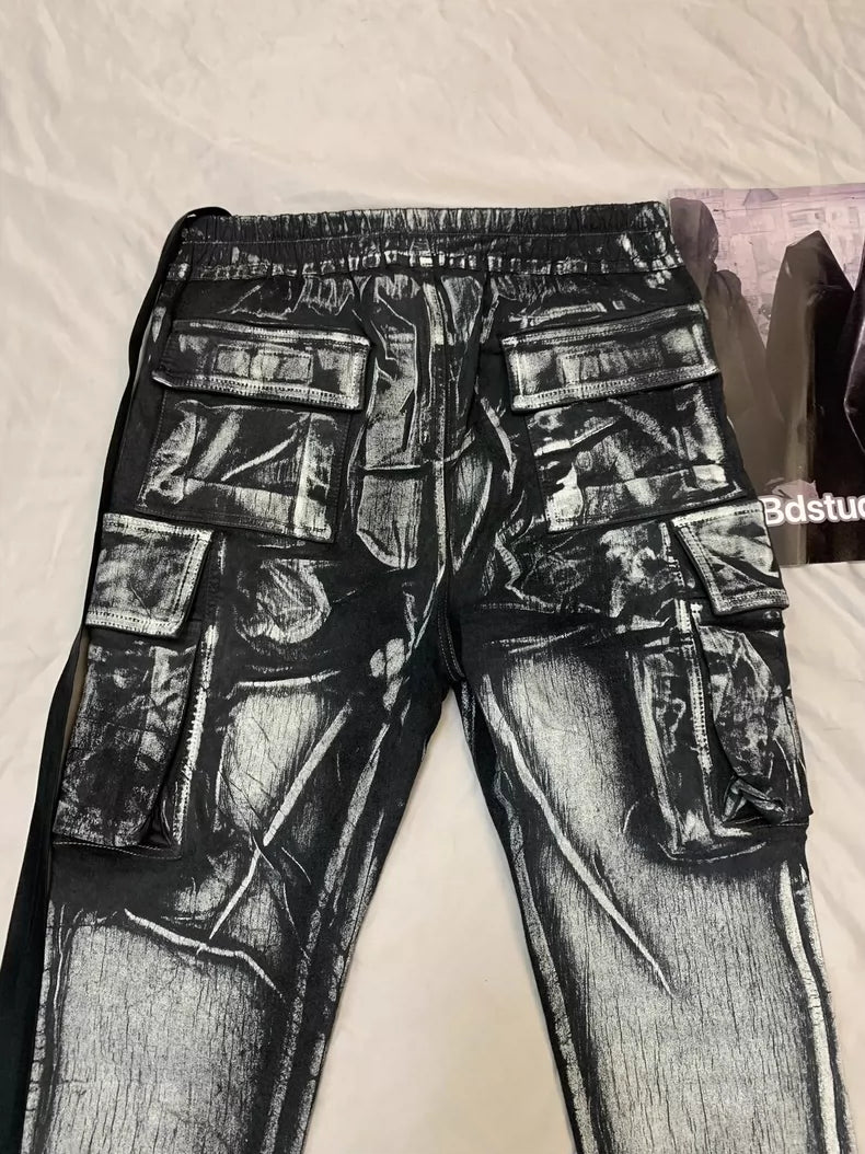 Rick Owens Coated Cargo Denim Pants