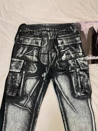 Rick Owens Coated Cargo Denim Pants