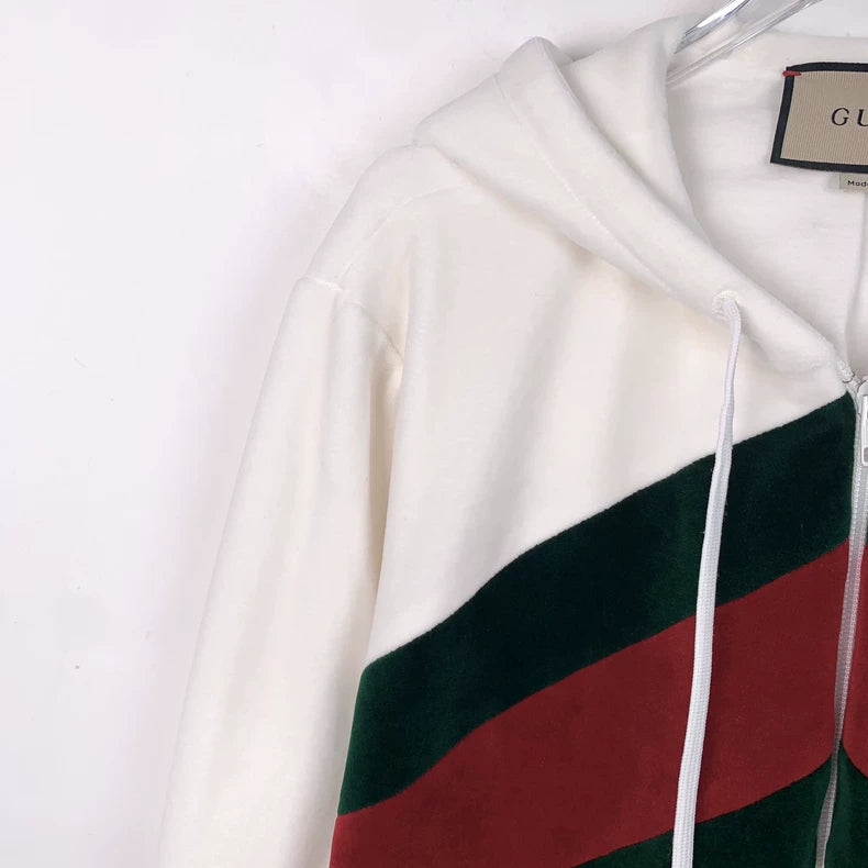 Gucci White Hooded Zip-Up Jacket