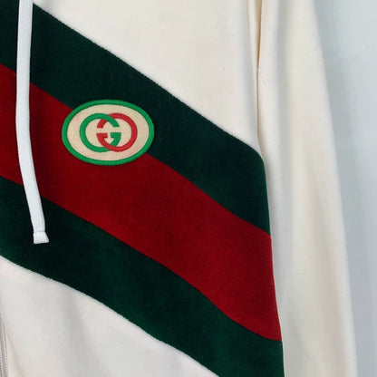 Gucci White Hooded Zip-Up Jacket