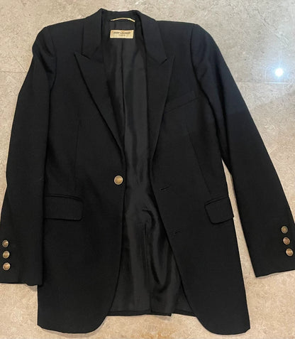 Saint Laurent Black Wool Blazer Size 34