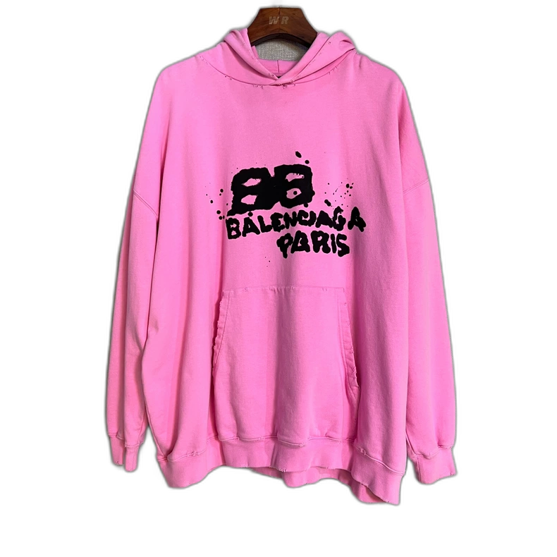 Pink Balenciaga Logo Hoodie